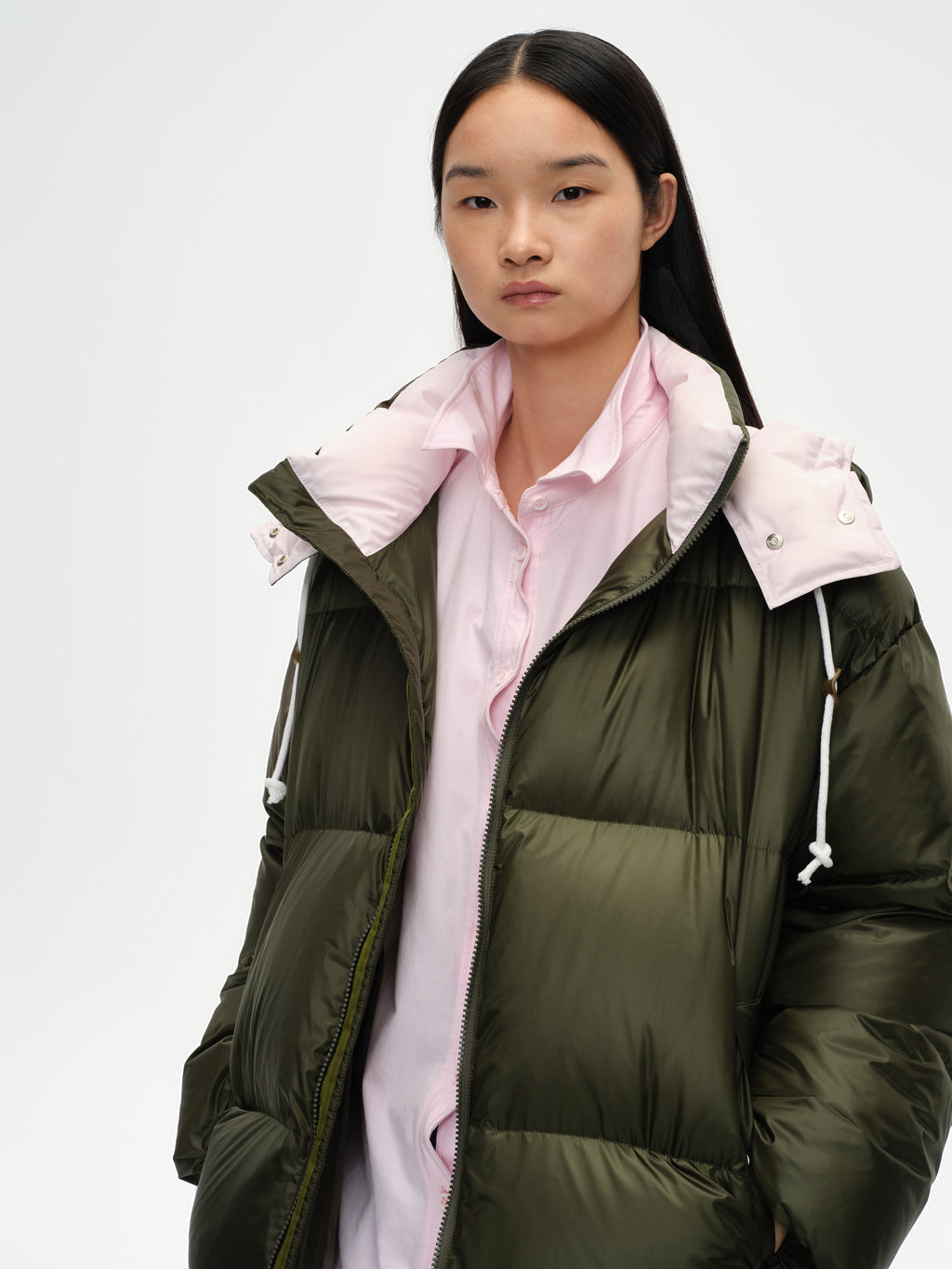 Loose Color-Block Puffer Jacket