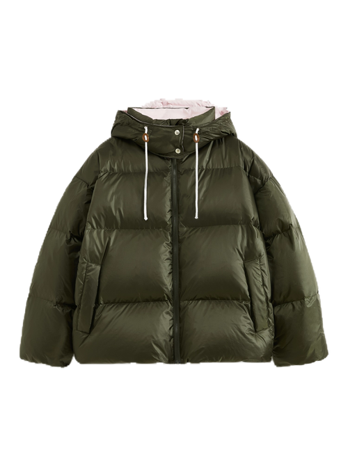Loose Color-Block Puffer Jacket