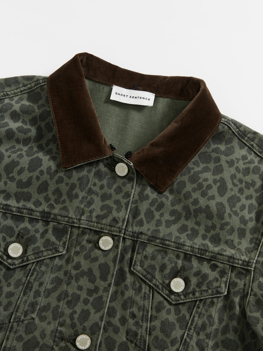 Fitted Leopard Print Denim Jacket