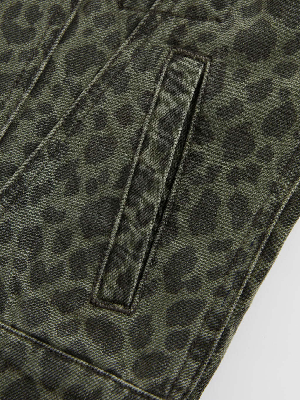 Fitted Leopard Print Denim Jacket