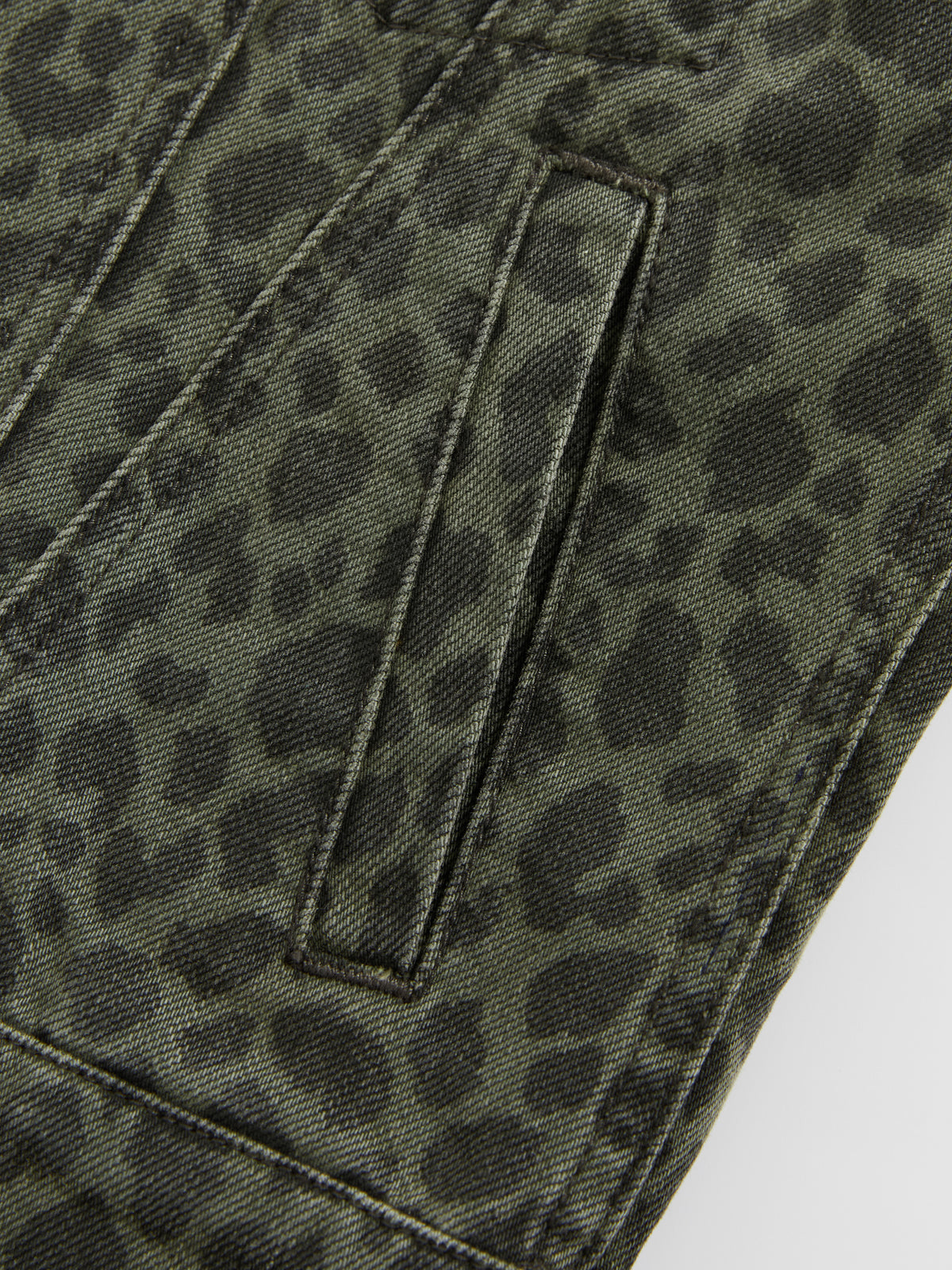 Fitted Leopard Print Denim Jacket