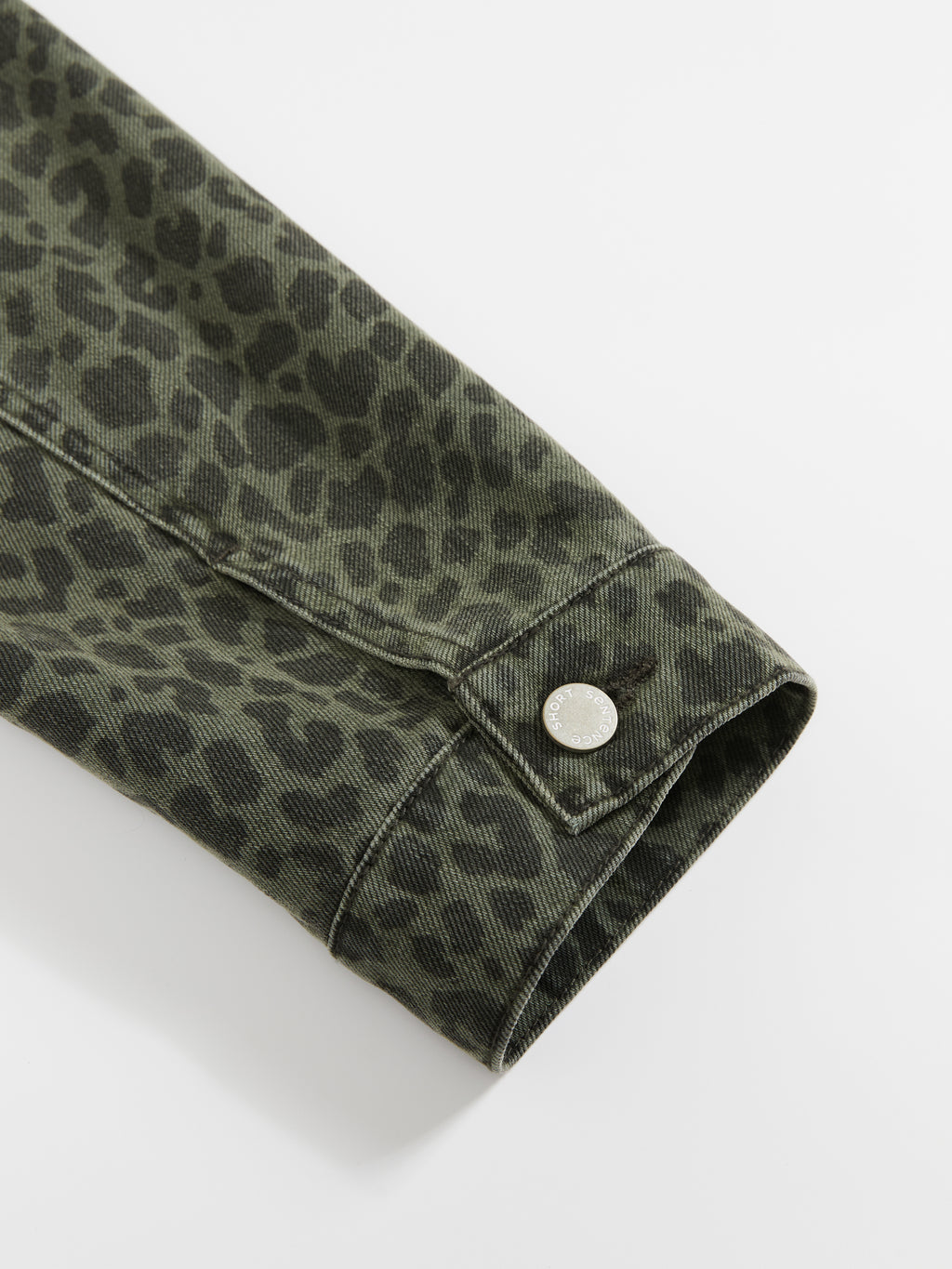 Fitted Leopard Print Denim Jacket
