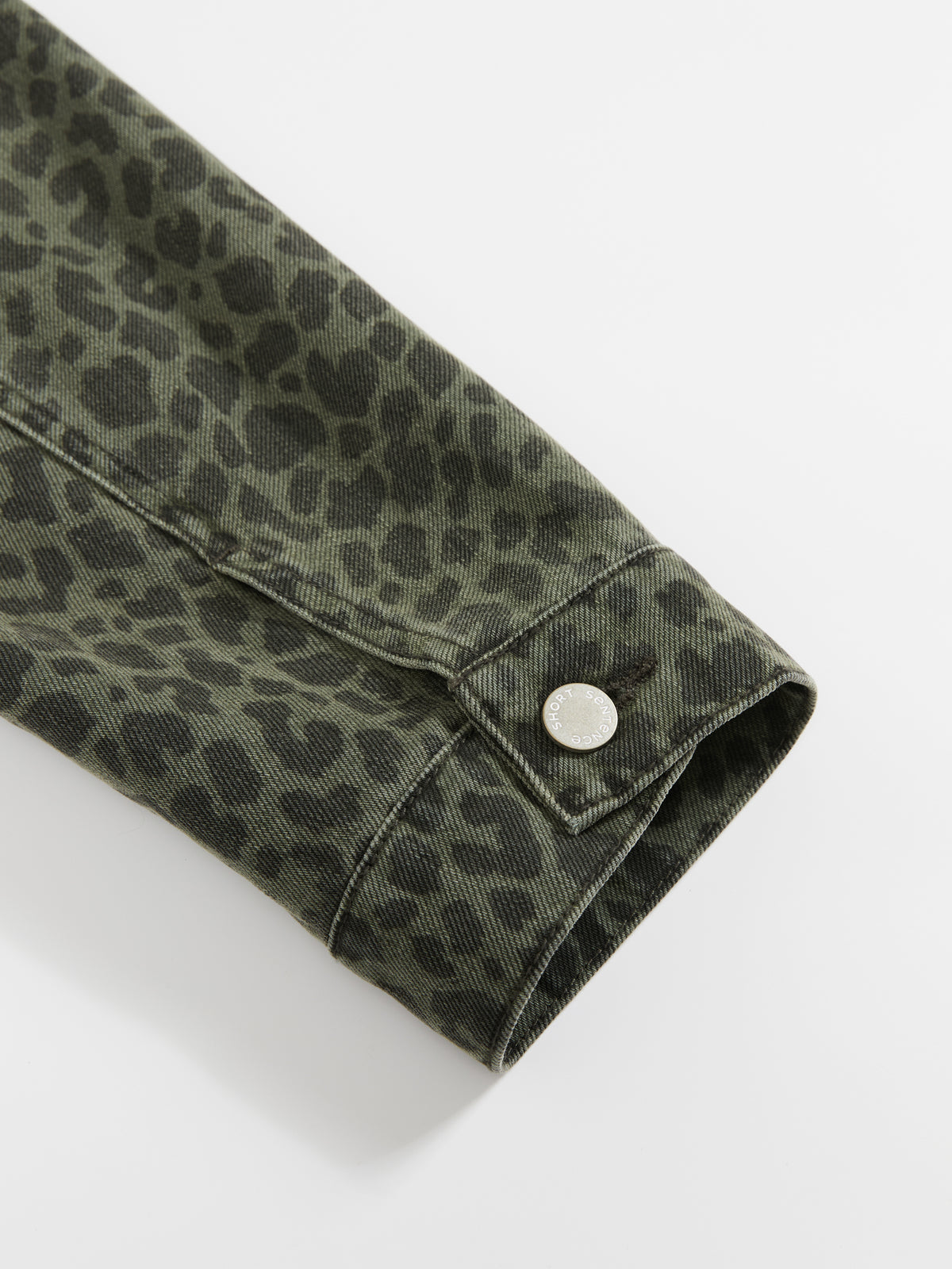 Fitted Leopard Print Denim Jacket