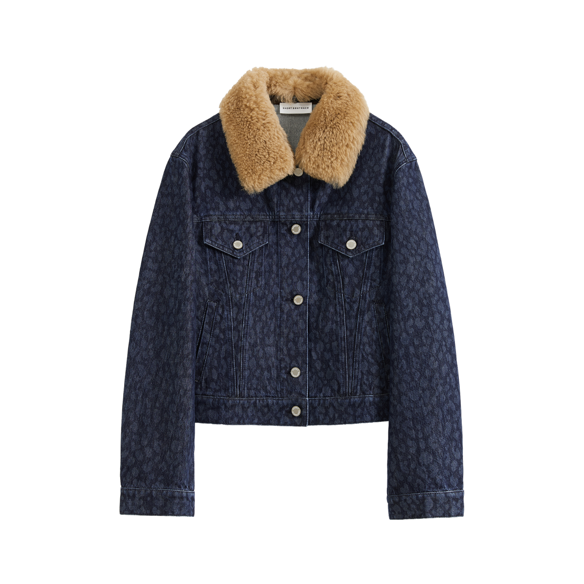 Indigo Fitted Leopard Print Jacket
