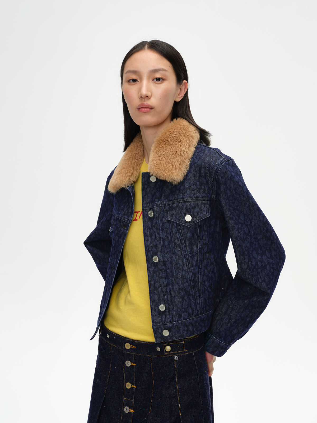 Indigo Fitted Leopard Print Jacket