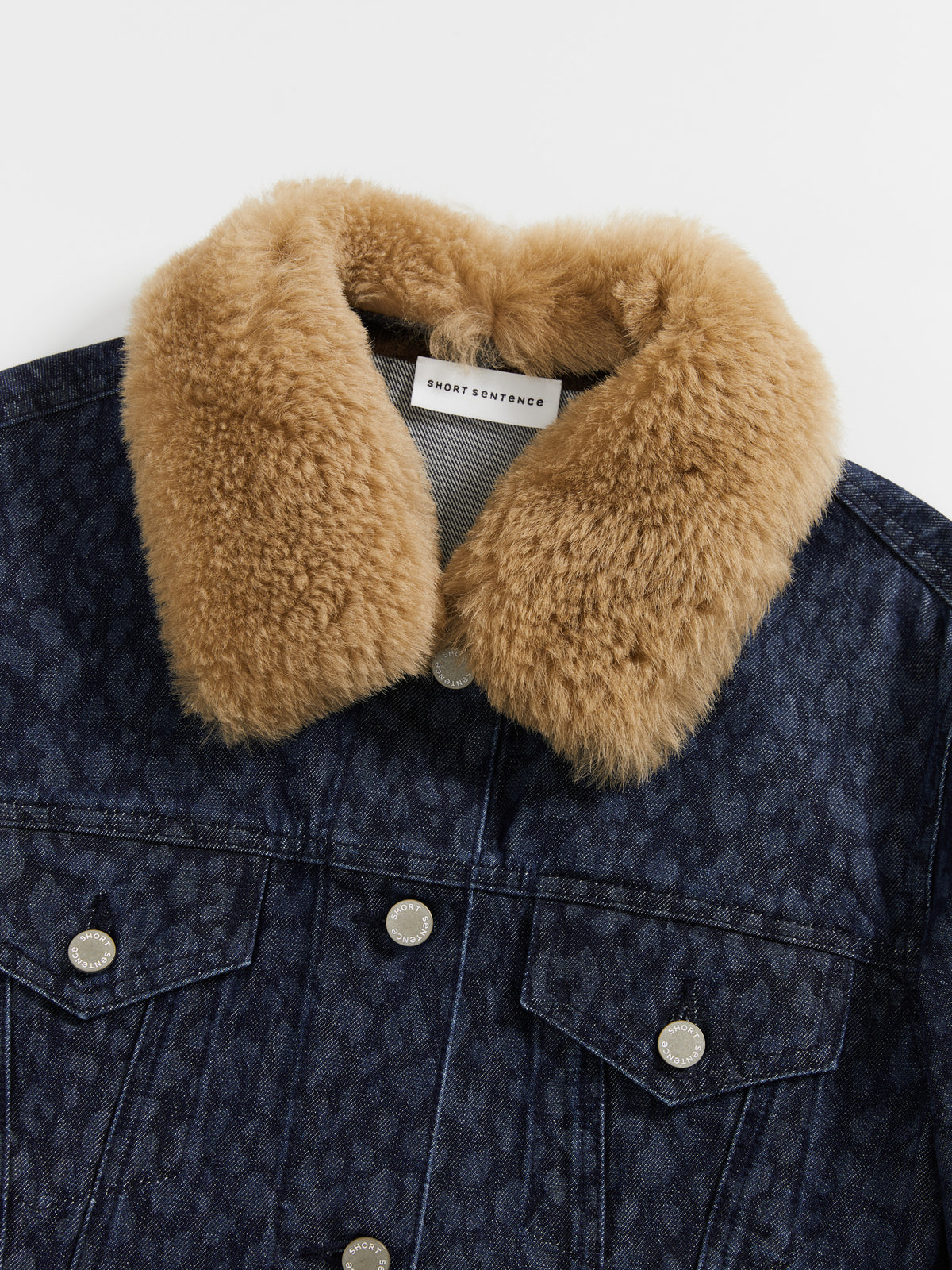 Indigo Fitted Leopard Print Jacket