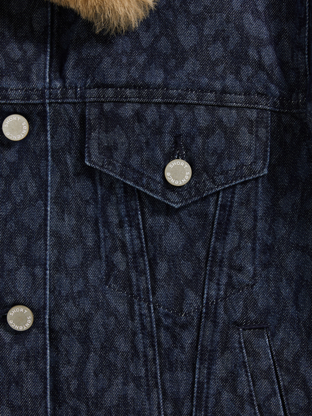 Indigo Fitted Leopard Print Jacket