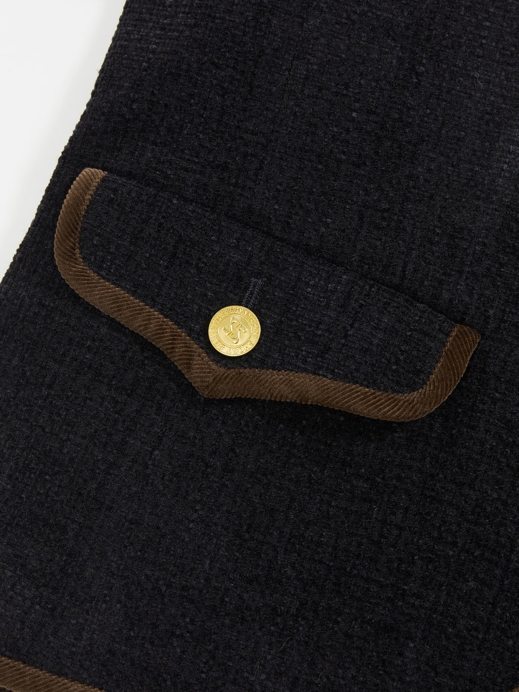 Color-Block Trim Fitted Crew Jacket