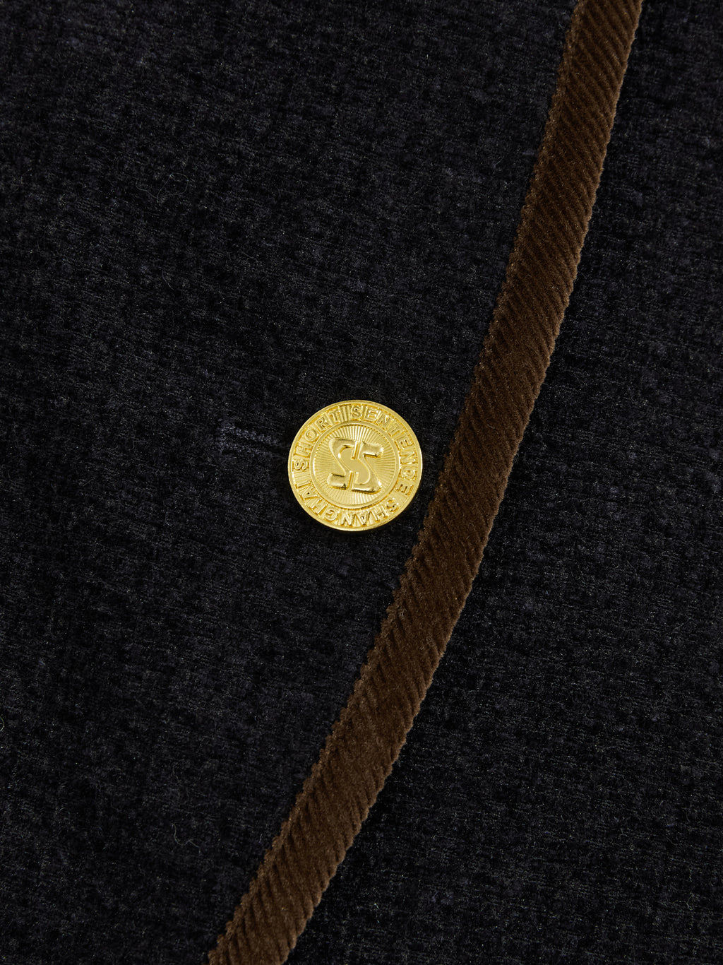 Color-Block Trim Fitted Crew Jacket