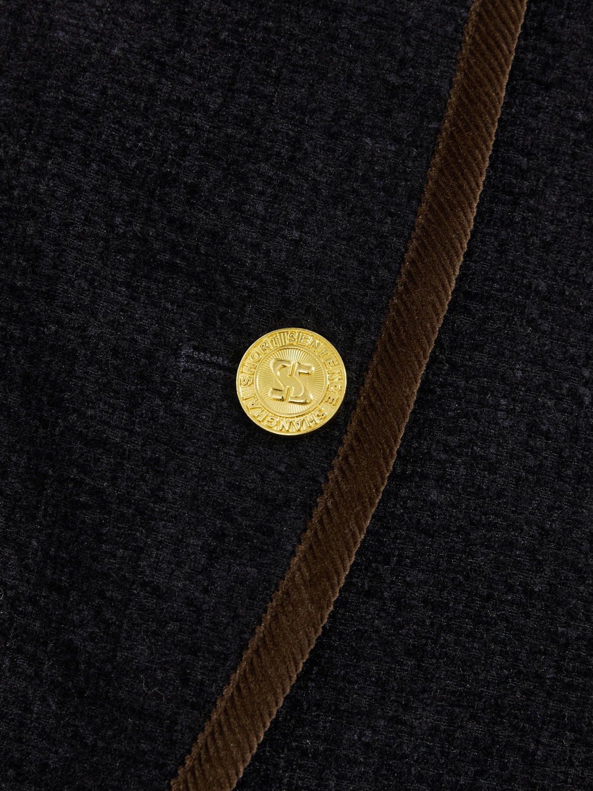 Color-Block Trim Fitted Crew Jacket