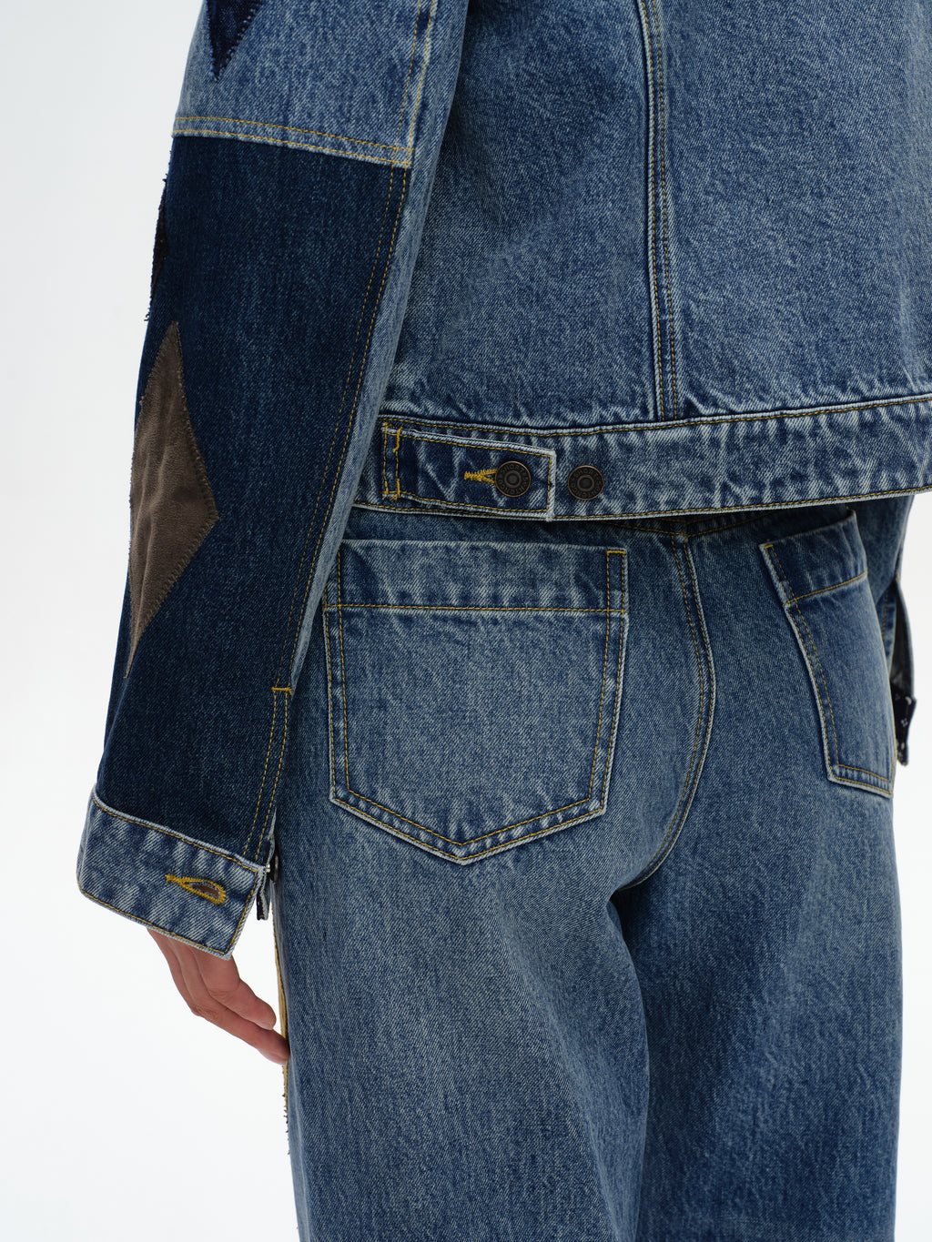 Patchwork Washed Denim Jacket