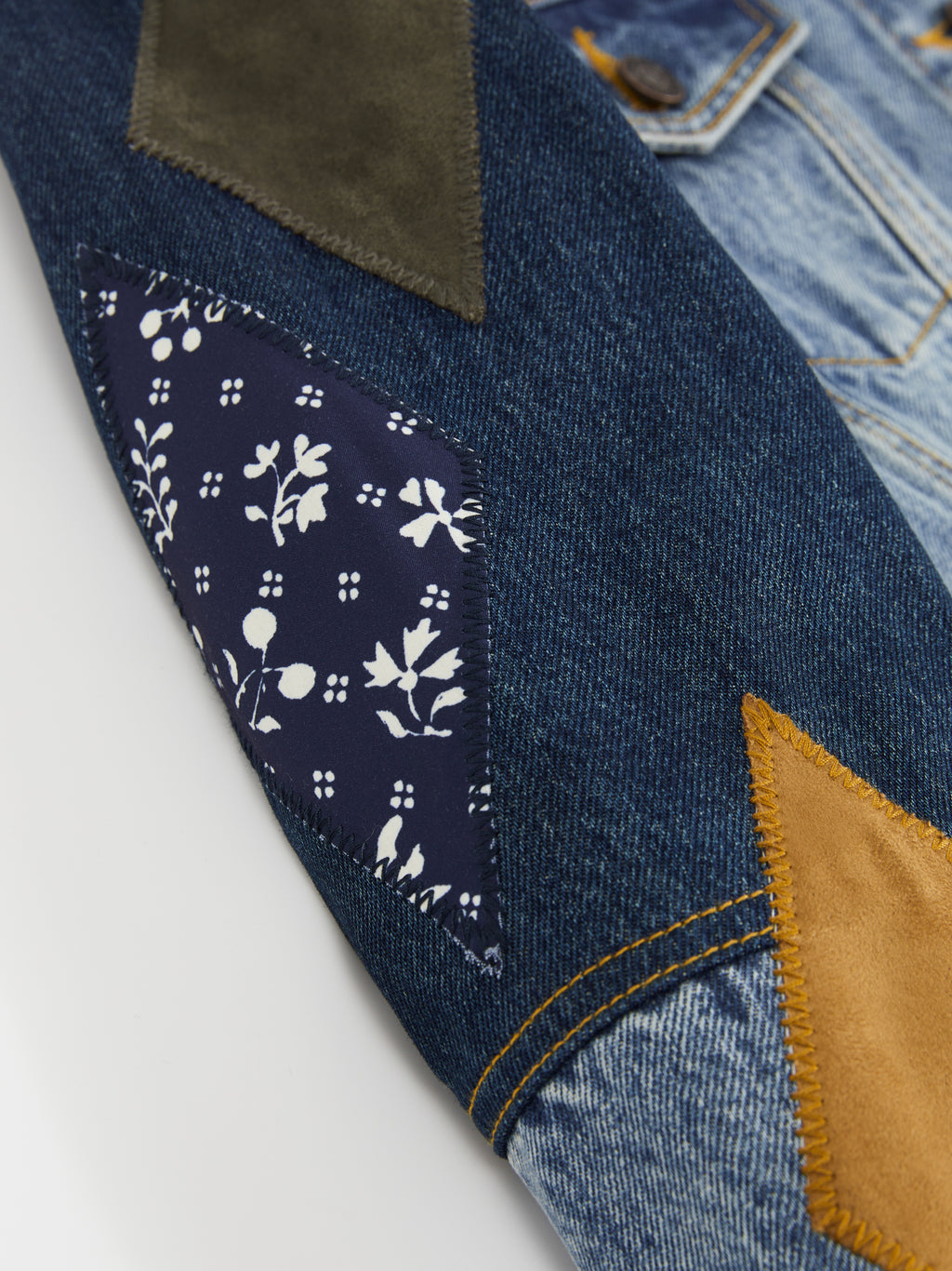 Patchwork Washed Denim Jacket