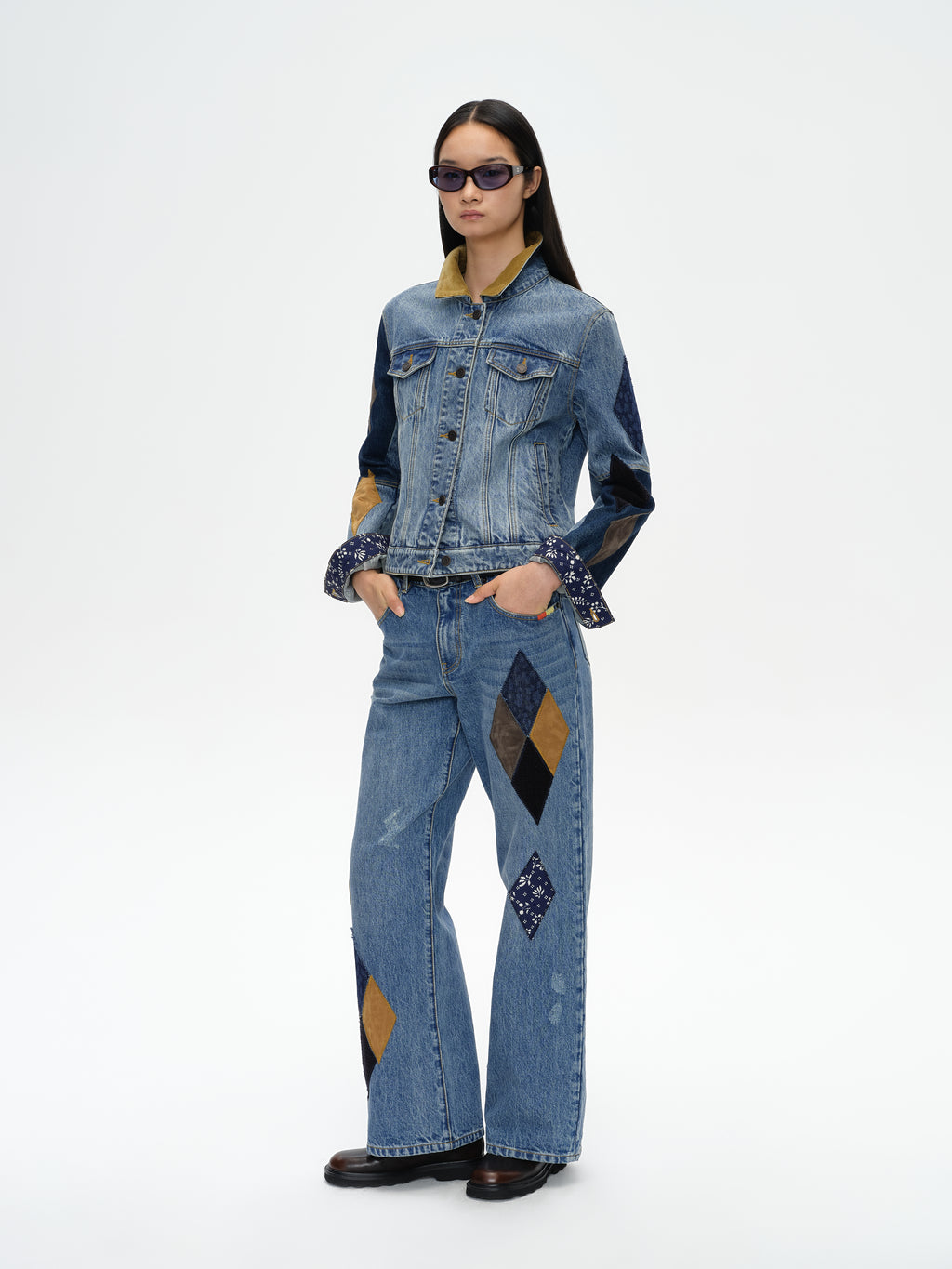 Patchwork Washed Denim Jacket