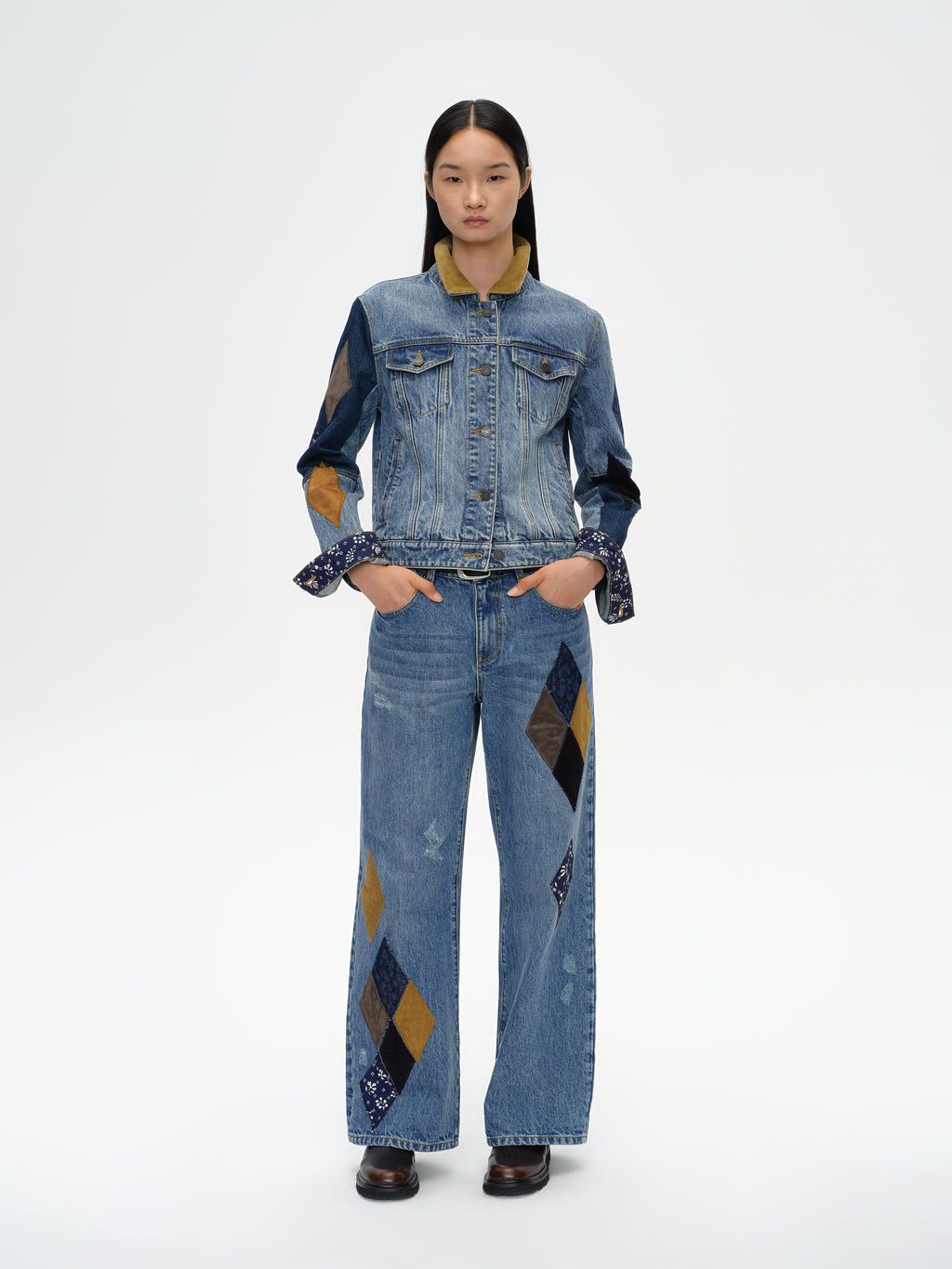 Patchwork Washed Denim Jacket