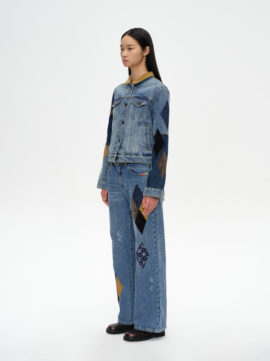 Patchwork Washed Denim Jacket