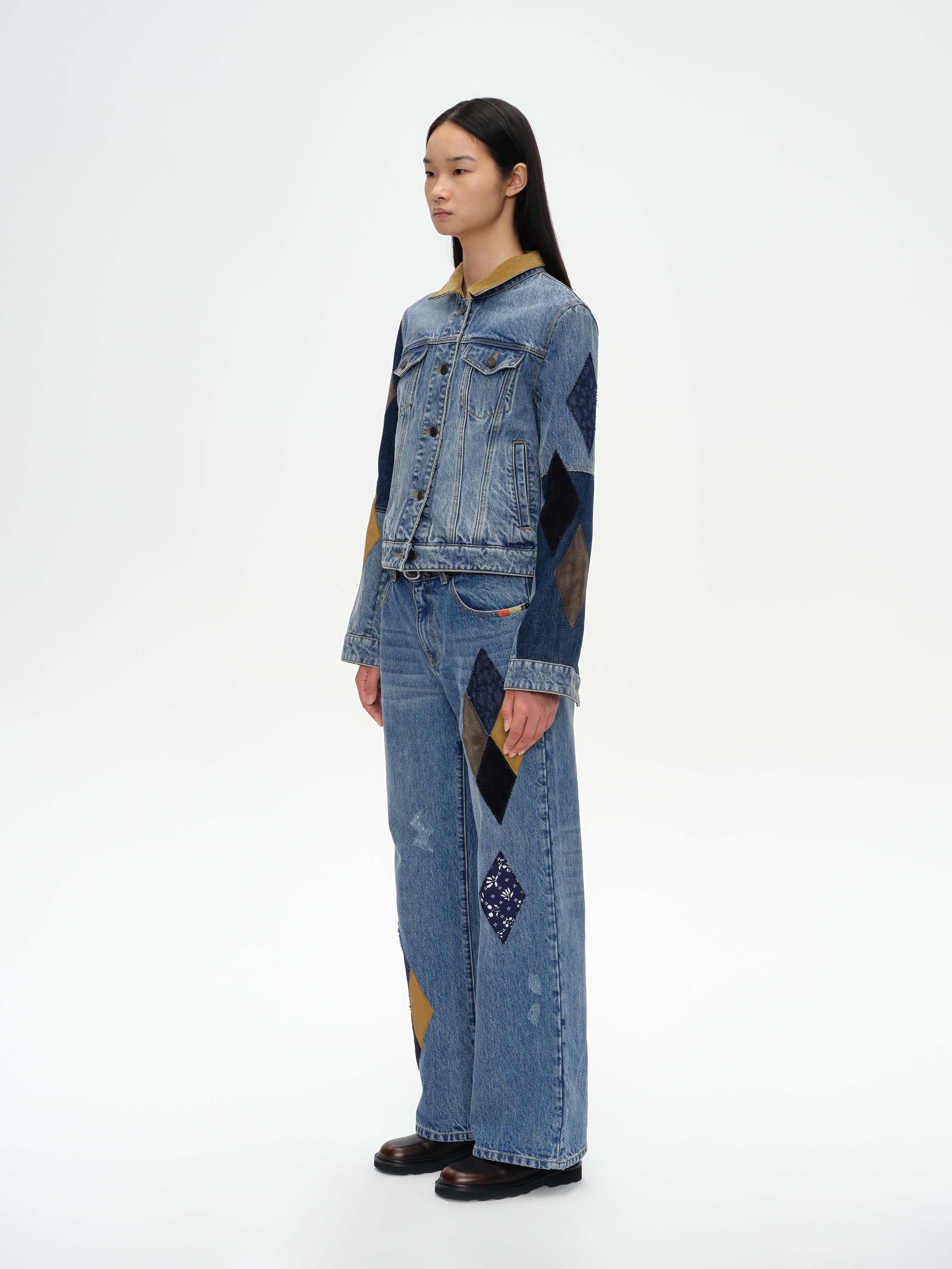 Patchwork Washed Denim Jacket