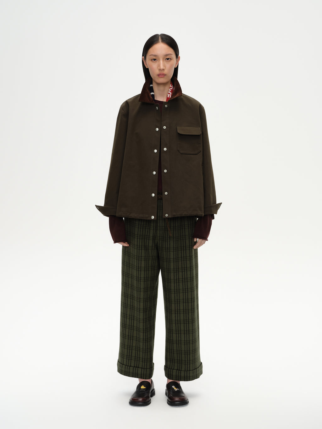 Corduroy Collar Drawstring Jacket