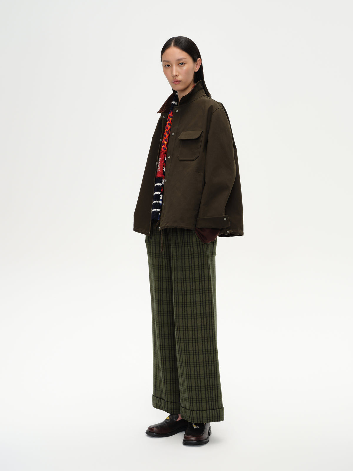 Corduroy Collar Drawstring Jacket