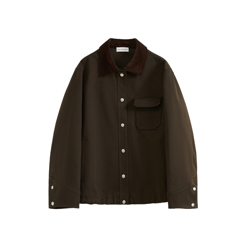 Corduroy Collar Drawstring Jacket