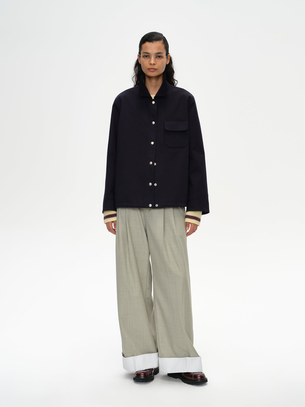 Corduroy Collar Drawstring Jacket