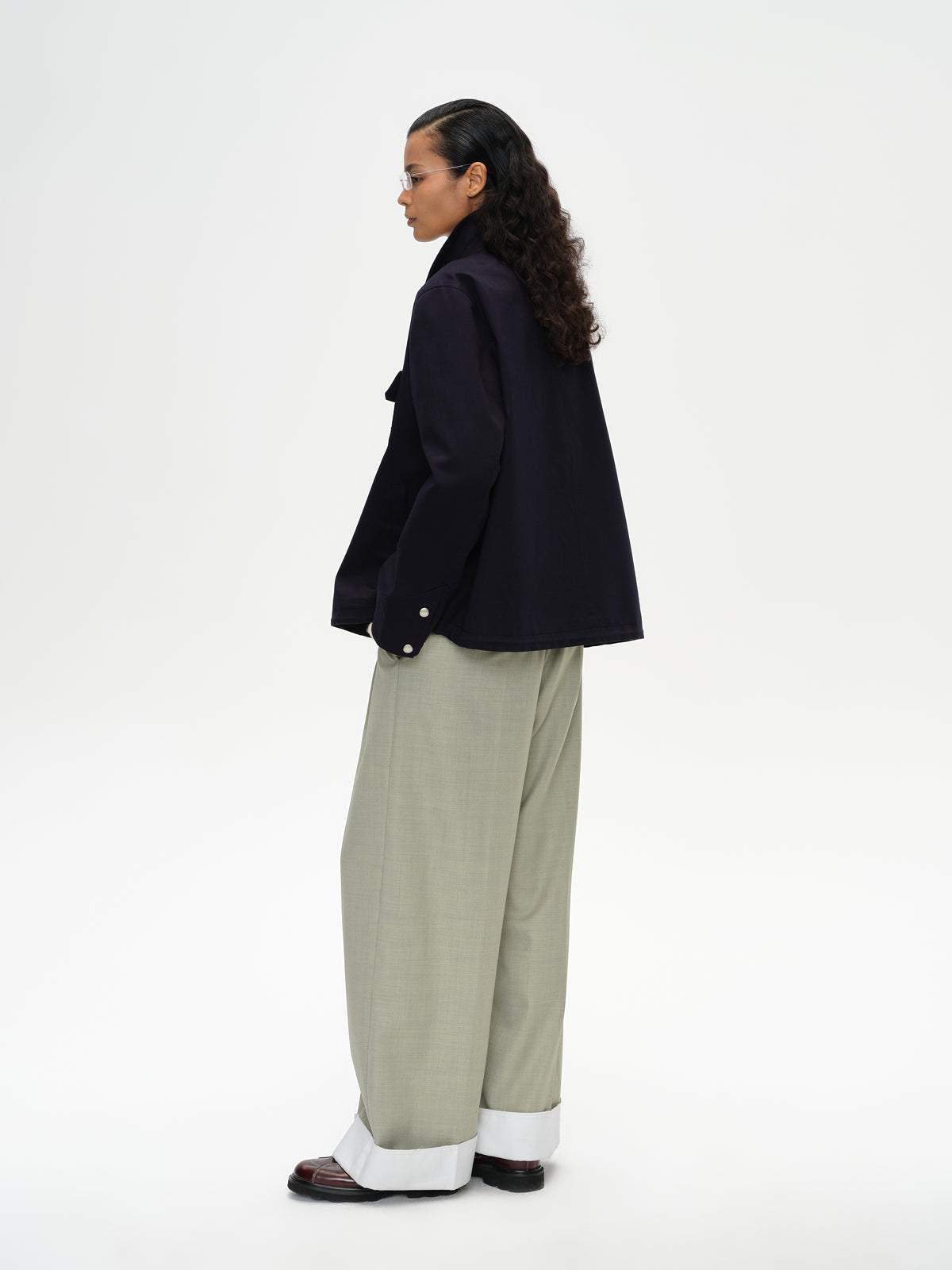 Corduroy Collar Drawstring Jacket