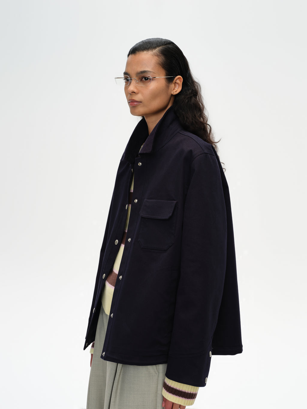 Corduroy Collar Drawstring Jacket