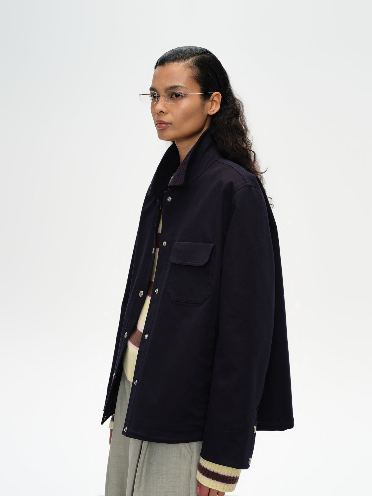 Corduroy Collar Drawstring Jacket