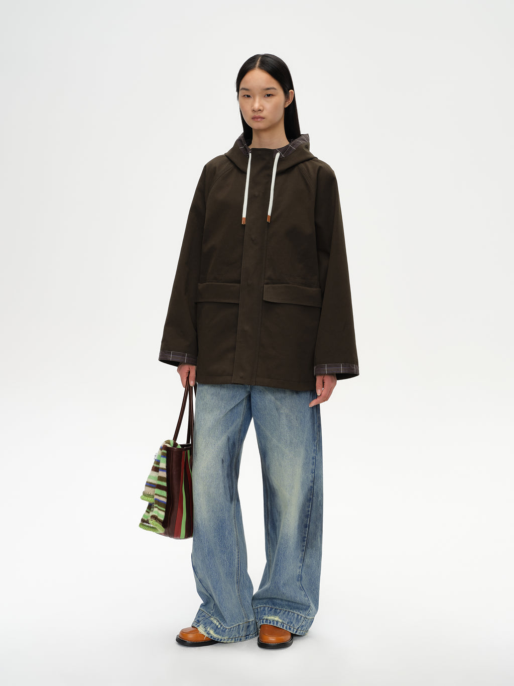 Hooded Raglan Adjustable Jacket