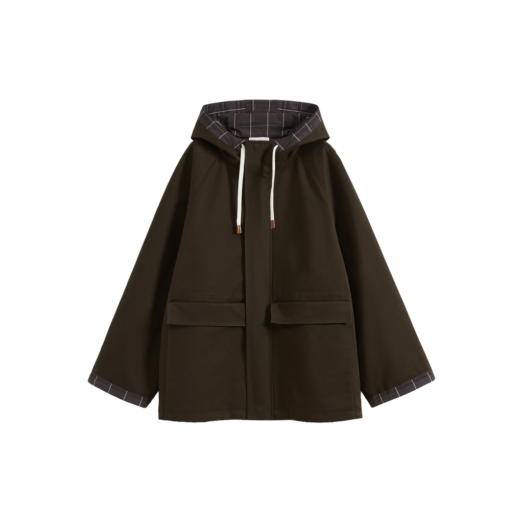 Hooded Raglan Adjustable Jacket