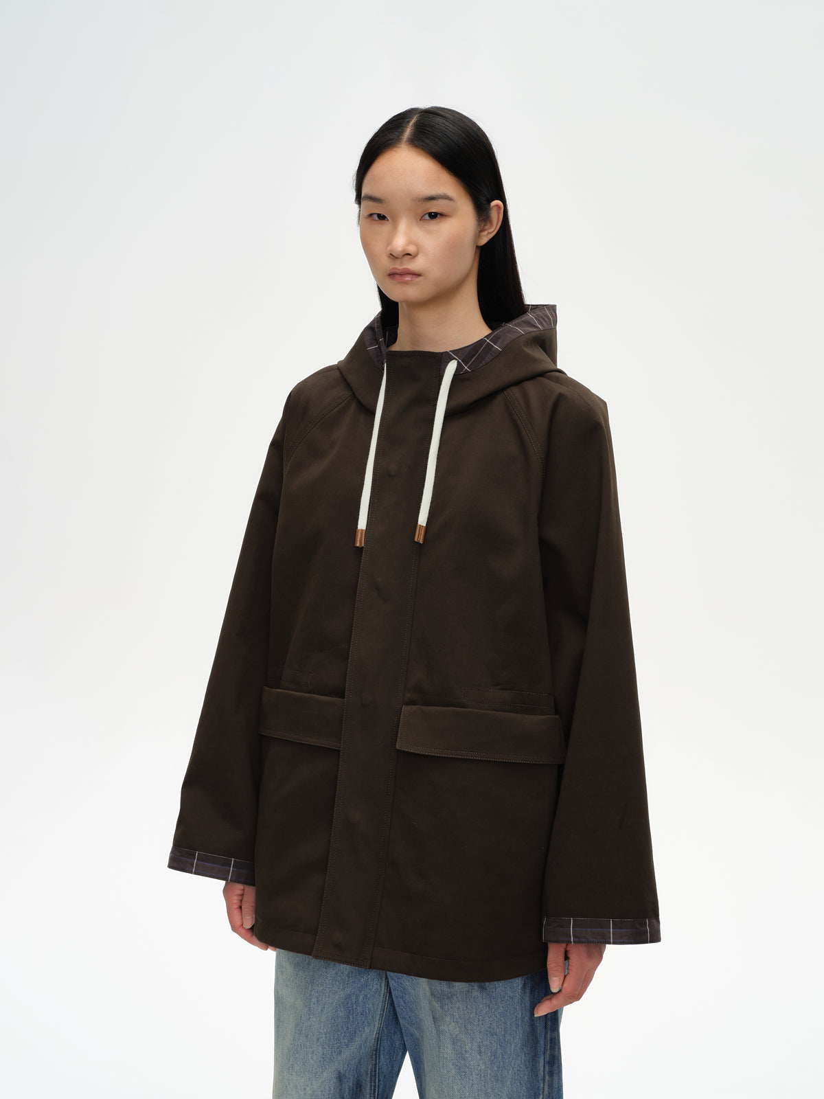 Hooded Raglan Adjustable Jacket