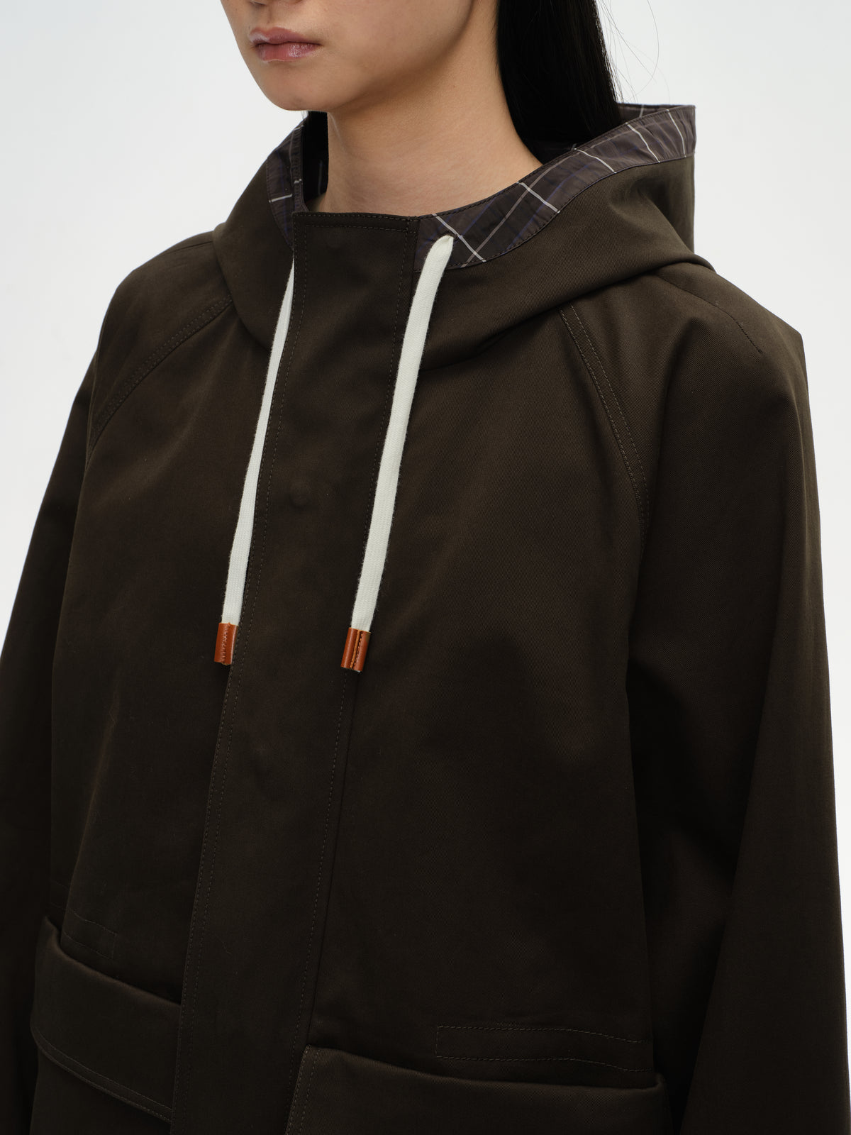 Hooded Raglan Adjustable Jacket