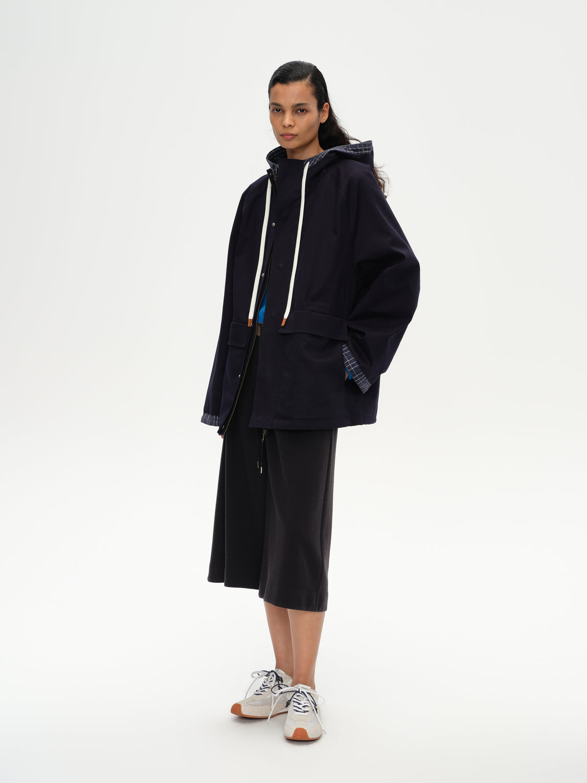 Hooded Raglan Adjustable Jacket