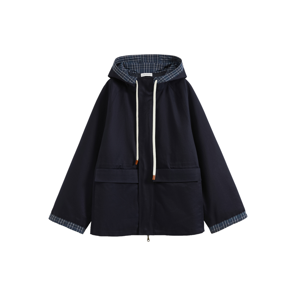 Hooded Raglan Adjustable Jacket