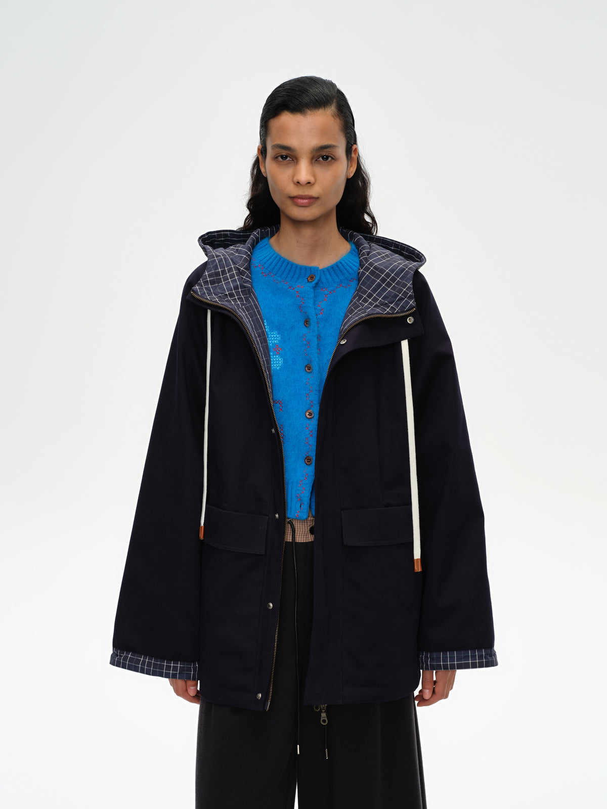 Hooded Raglan Adjustable Jacket