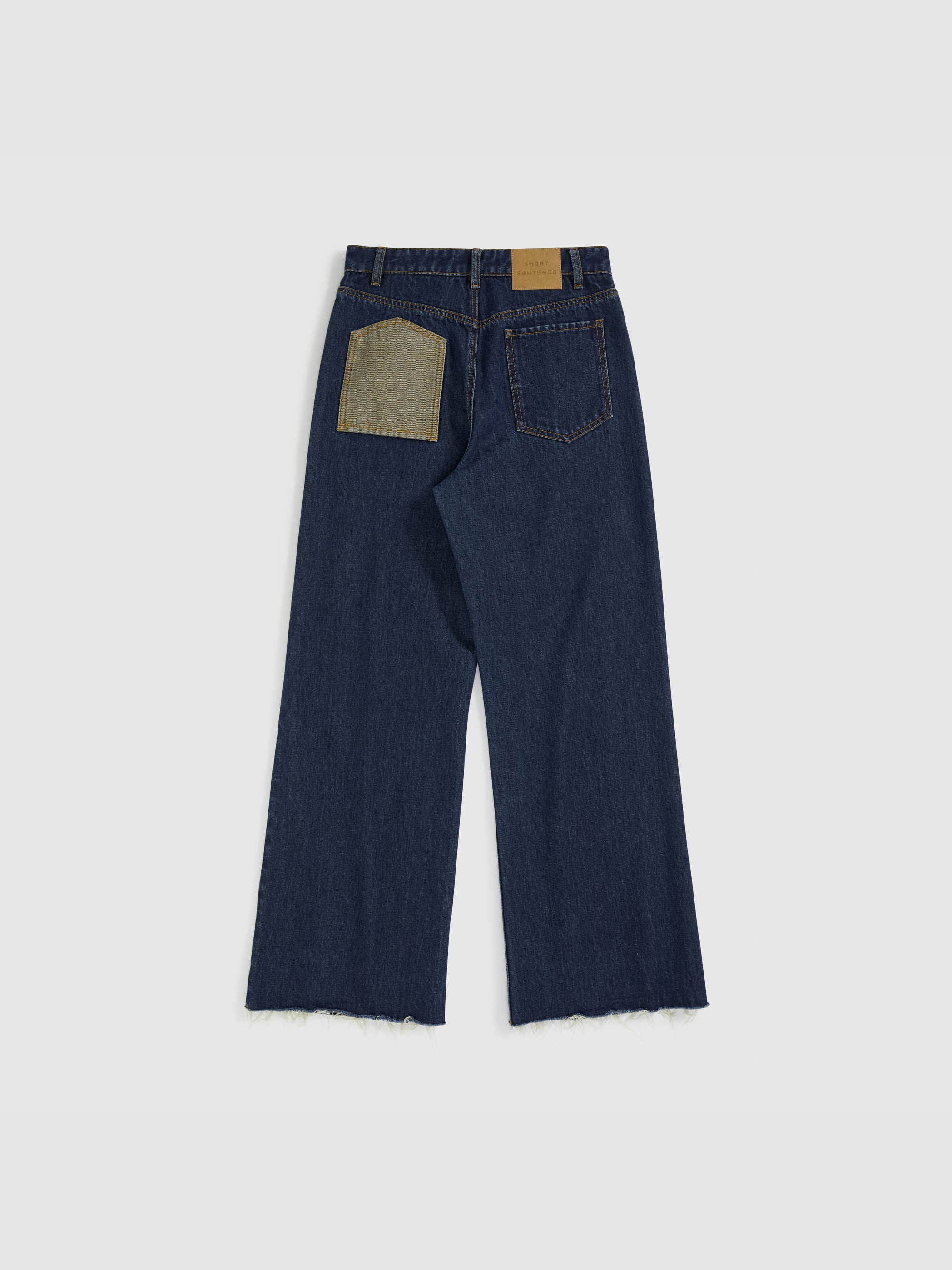 Flipped Pocket Mid-Waist Loose Jeans
