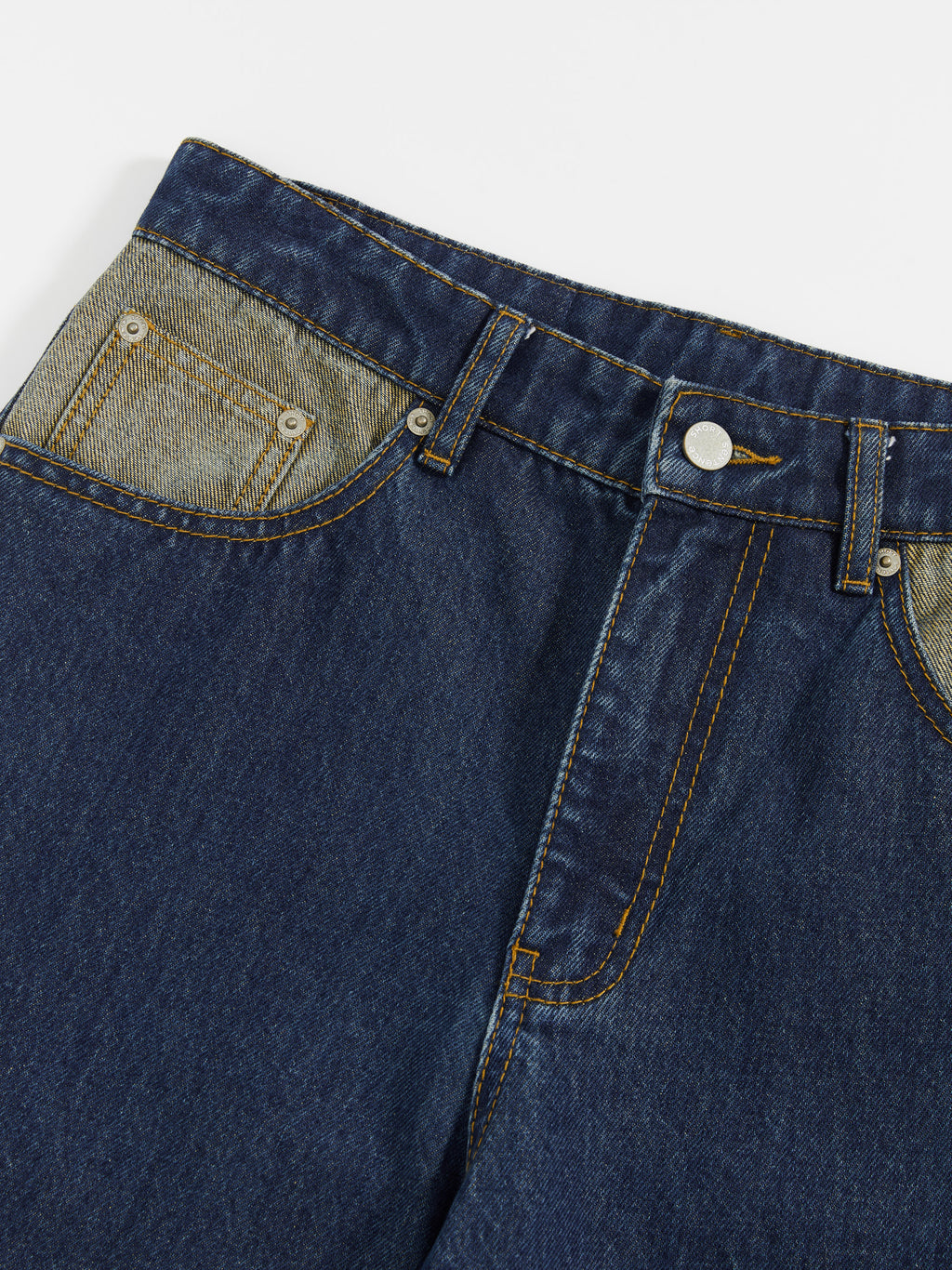 Flipped Pocket Mid-Waist Loose Jeans