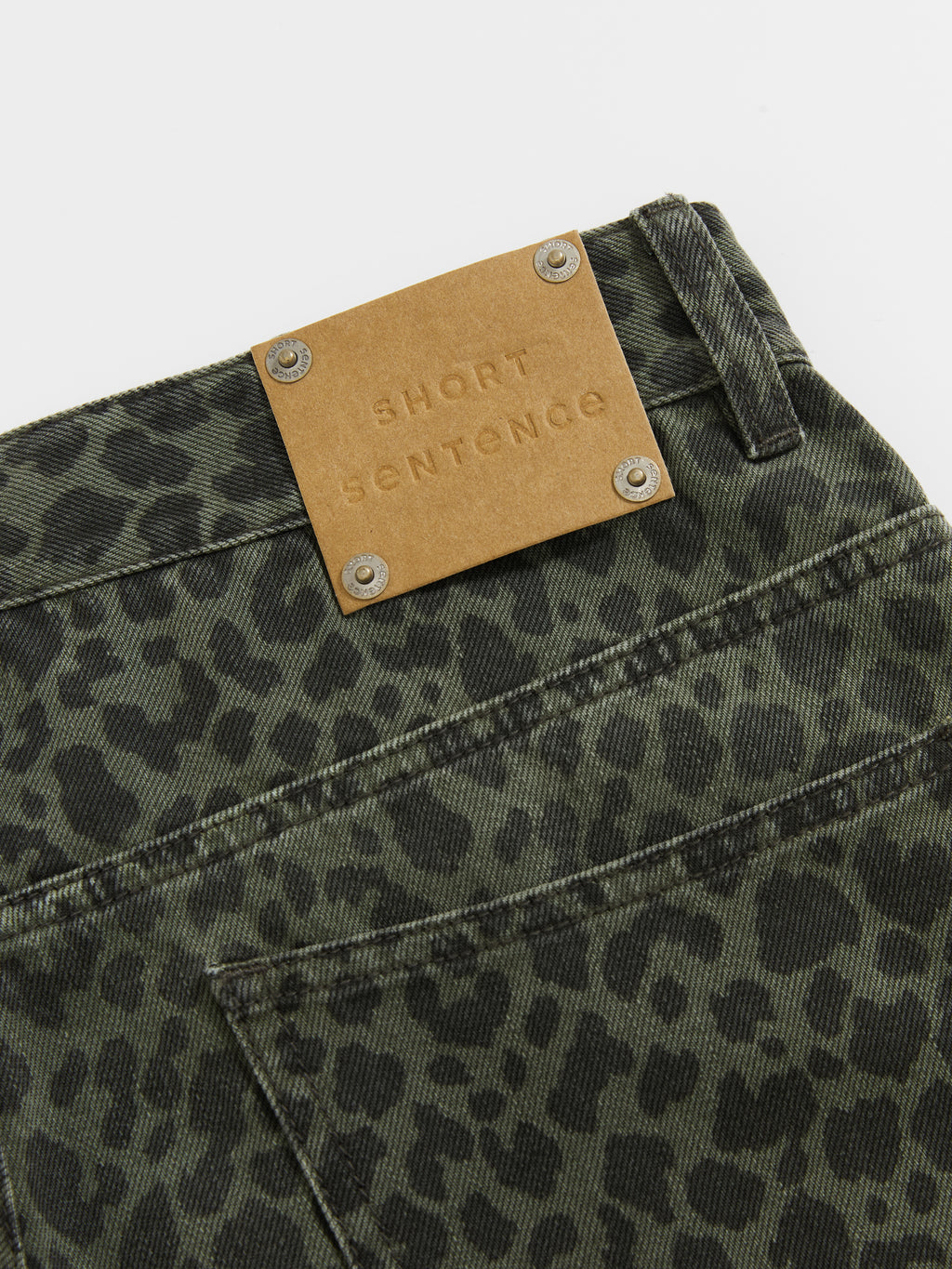 Leopard print straight leg jeans