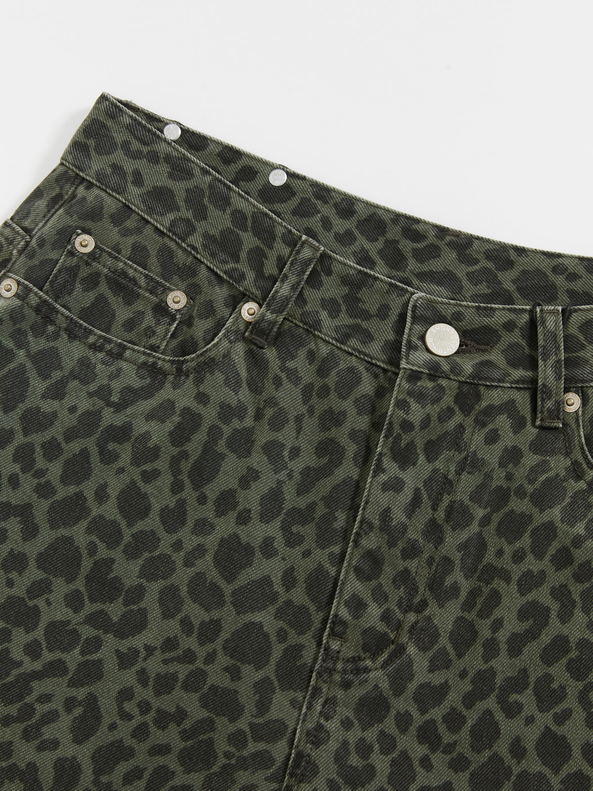 Leopard print straight leg jeans