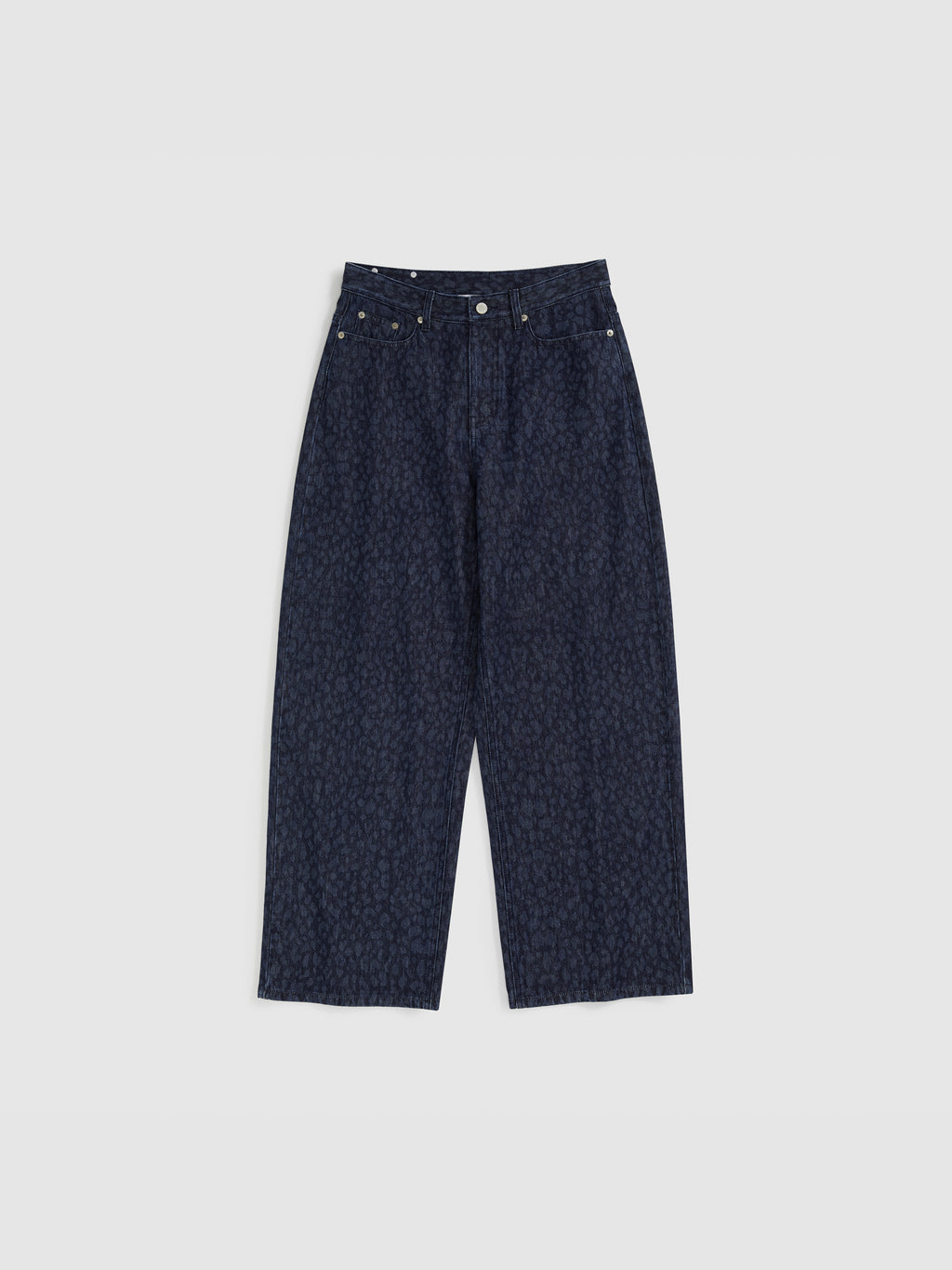 Indigo Leopard Straight Jeans