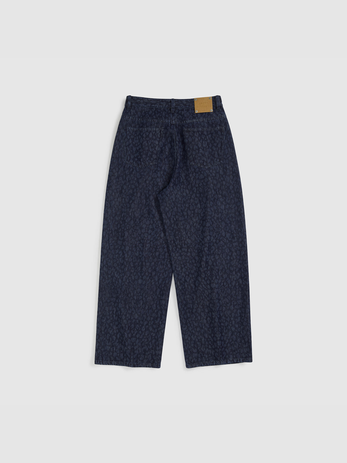 Indigo Leopard Straight Jeans