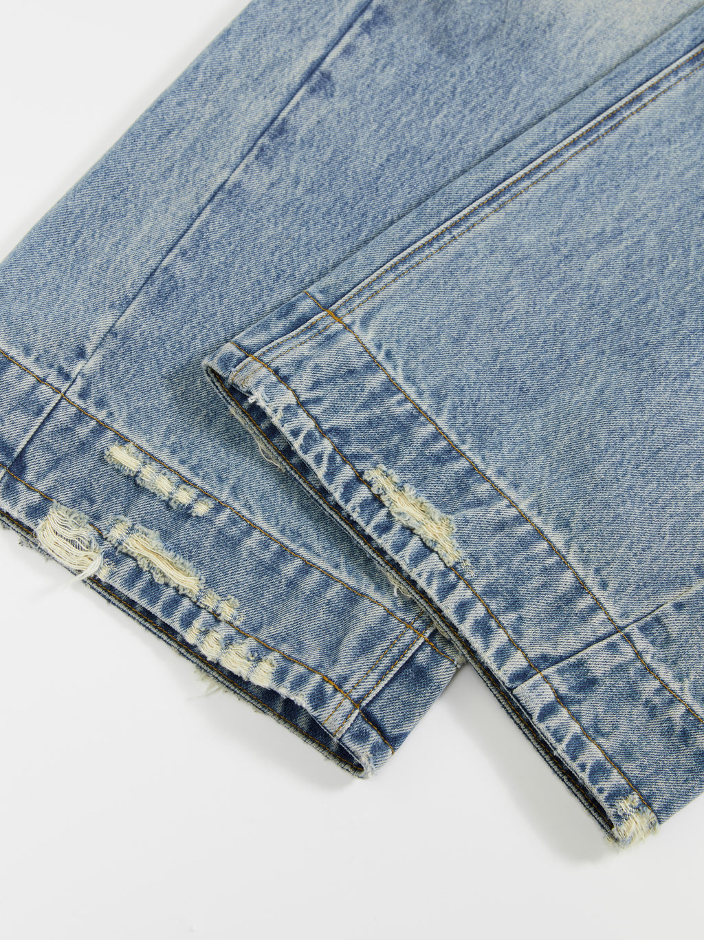 Blue Vintage Washed Denim Pants