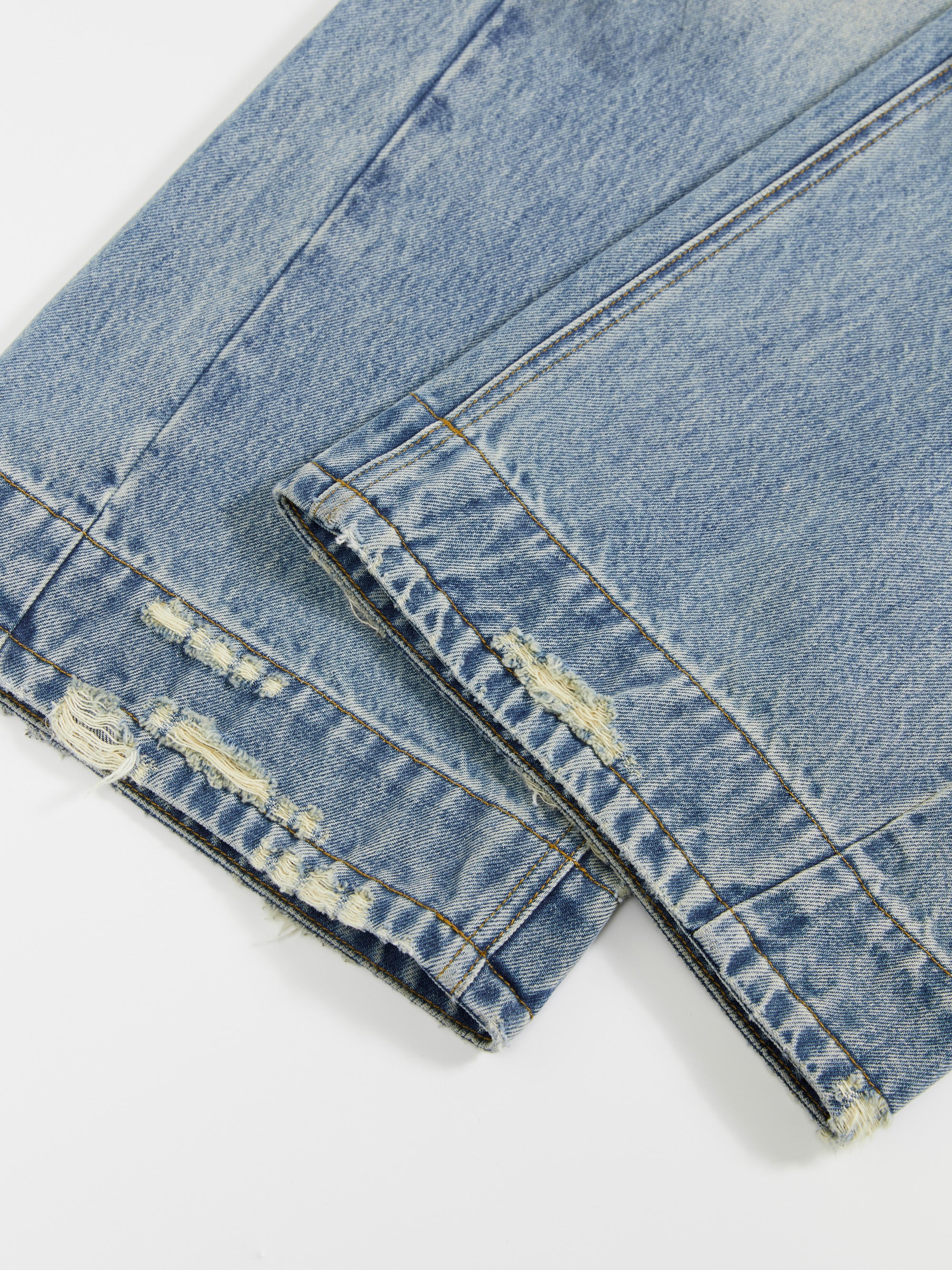 Blue Vintage Washed Denim Pants