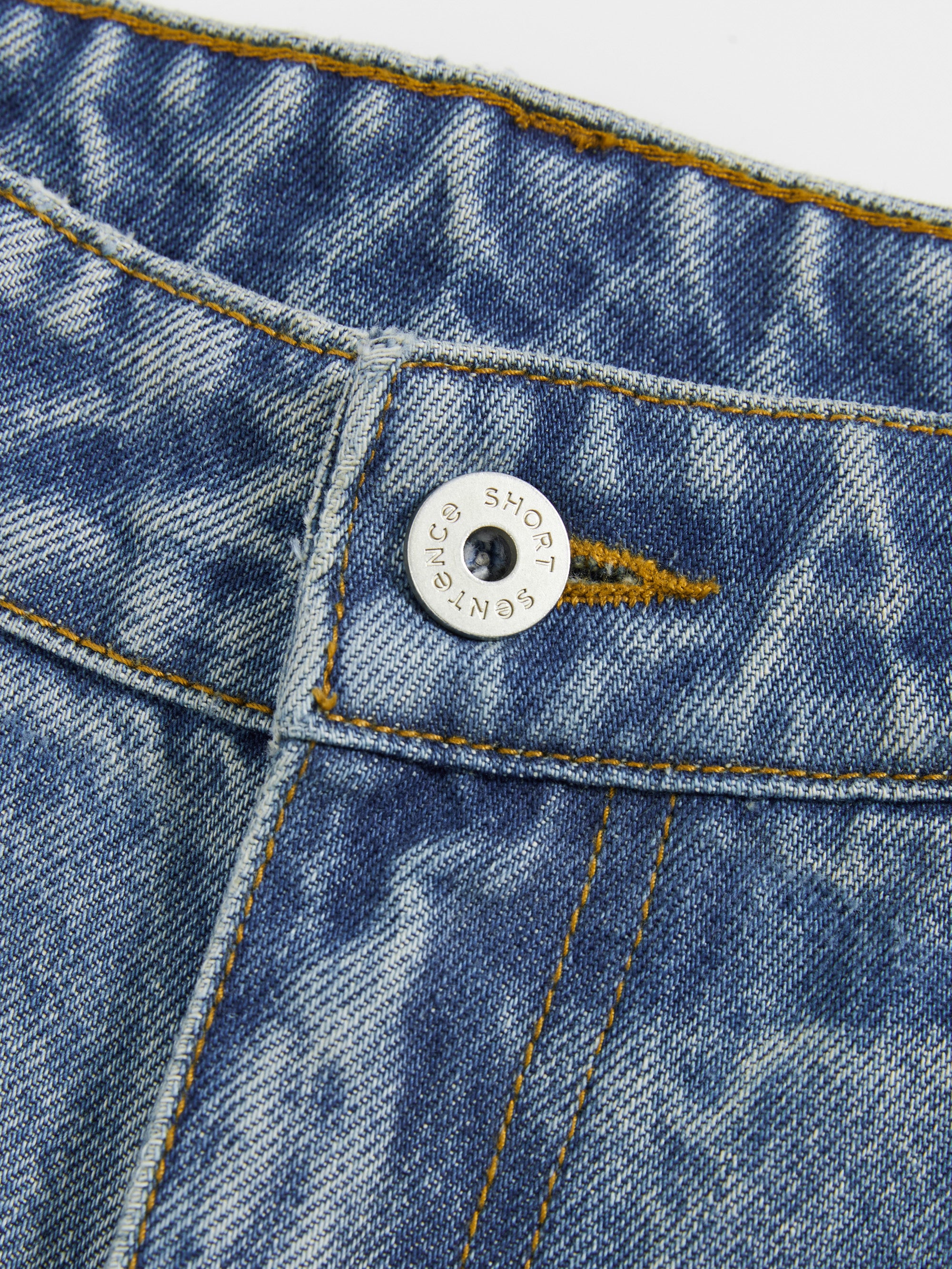 Blue Vintage Washed Denim Pants