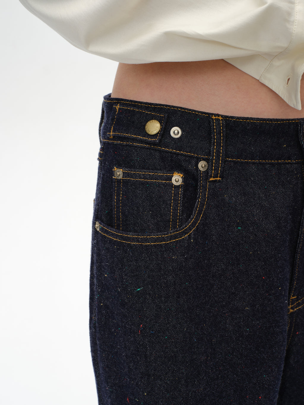 Cropped Polka Dot Denim Jeans