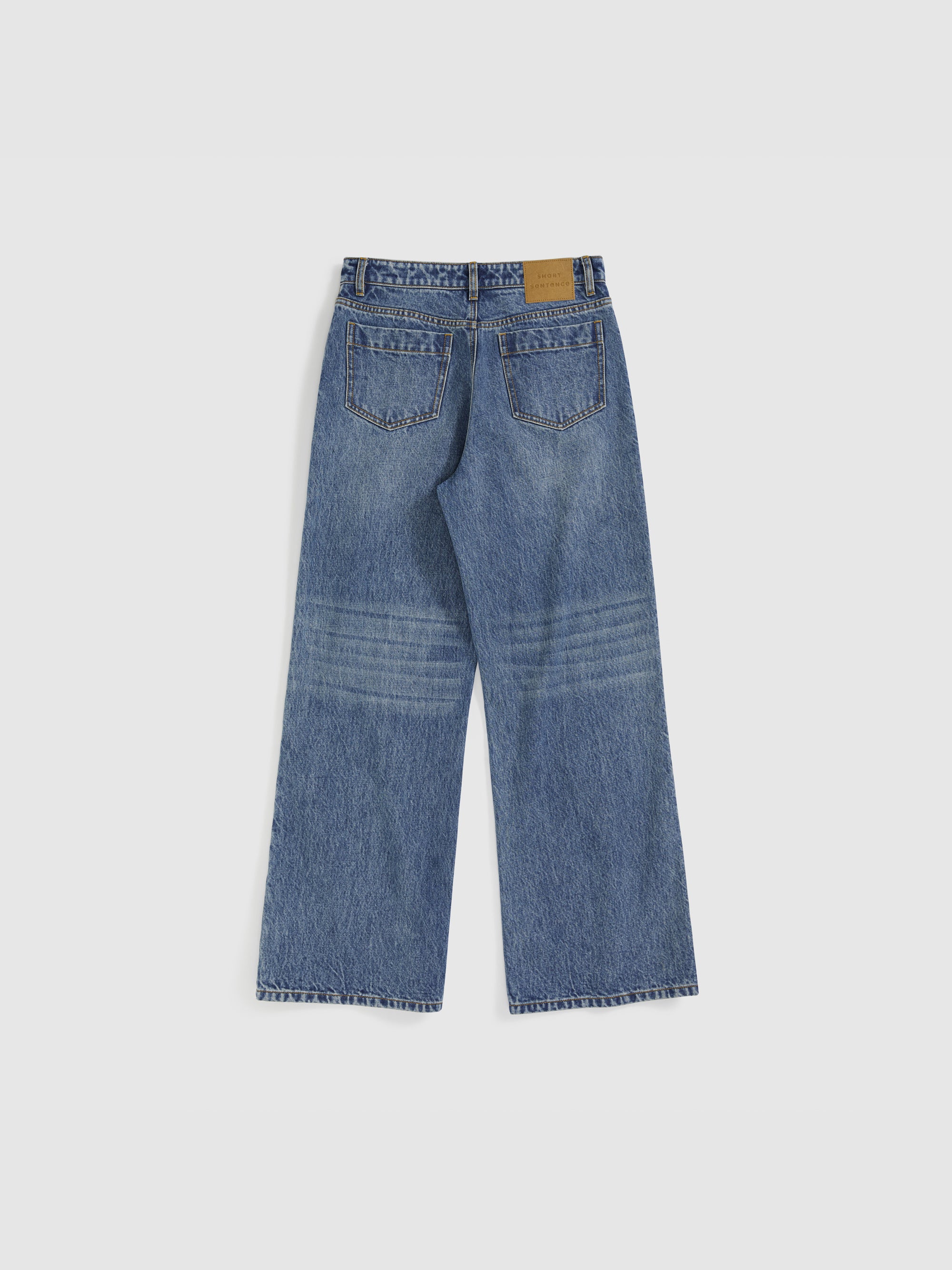 Diamond Patchwork Straight Leg Jeans