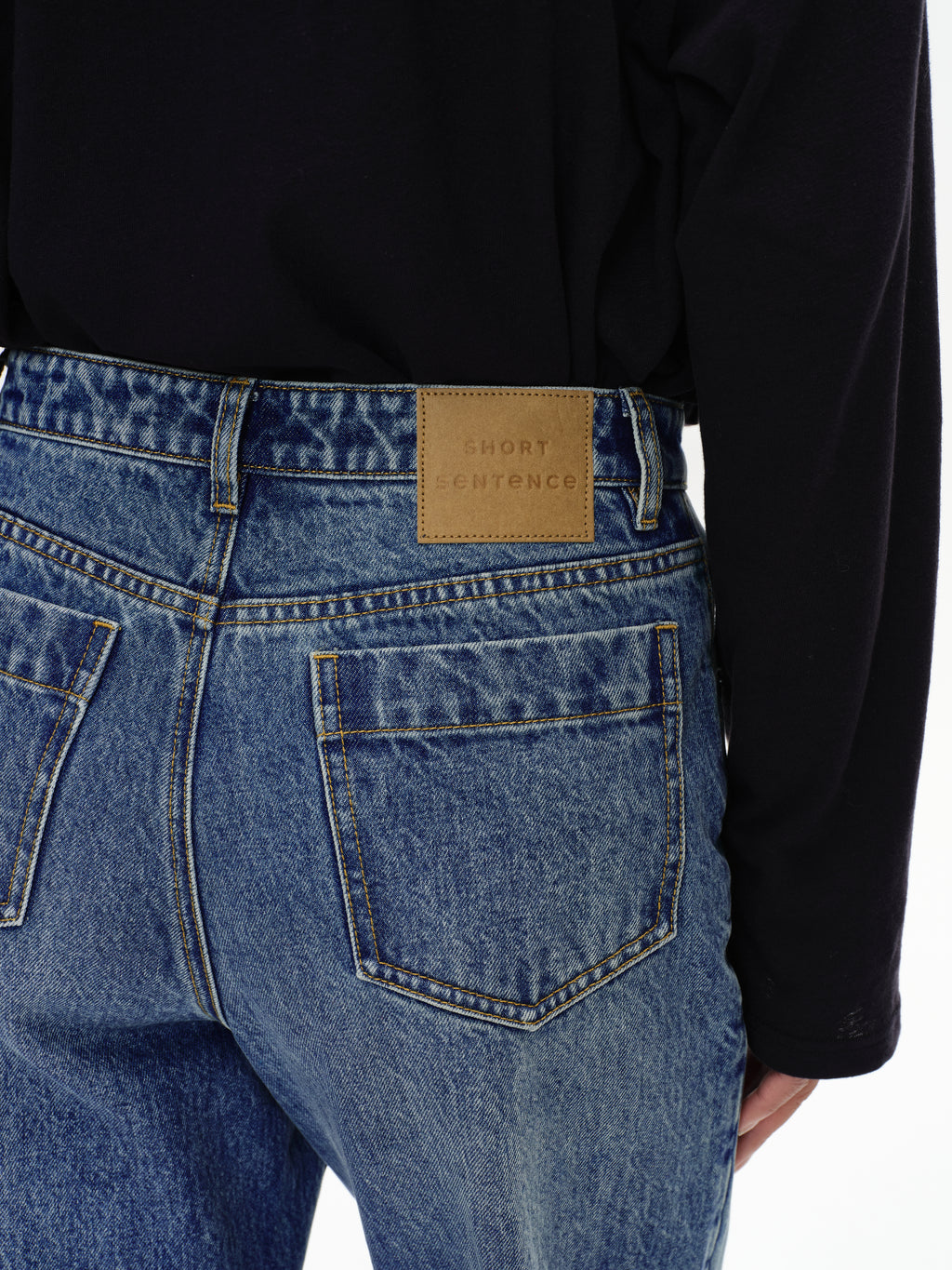 Diamond Patchwork Straight Leg Jeans