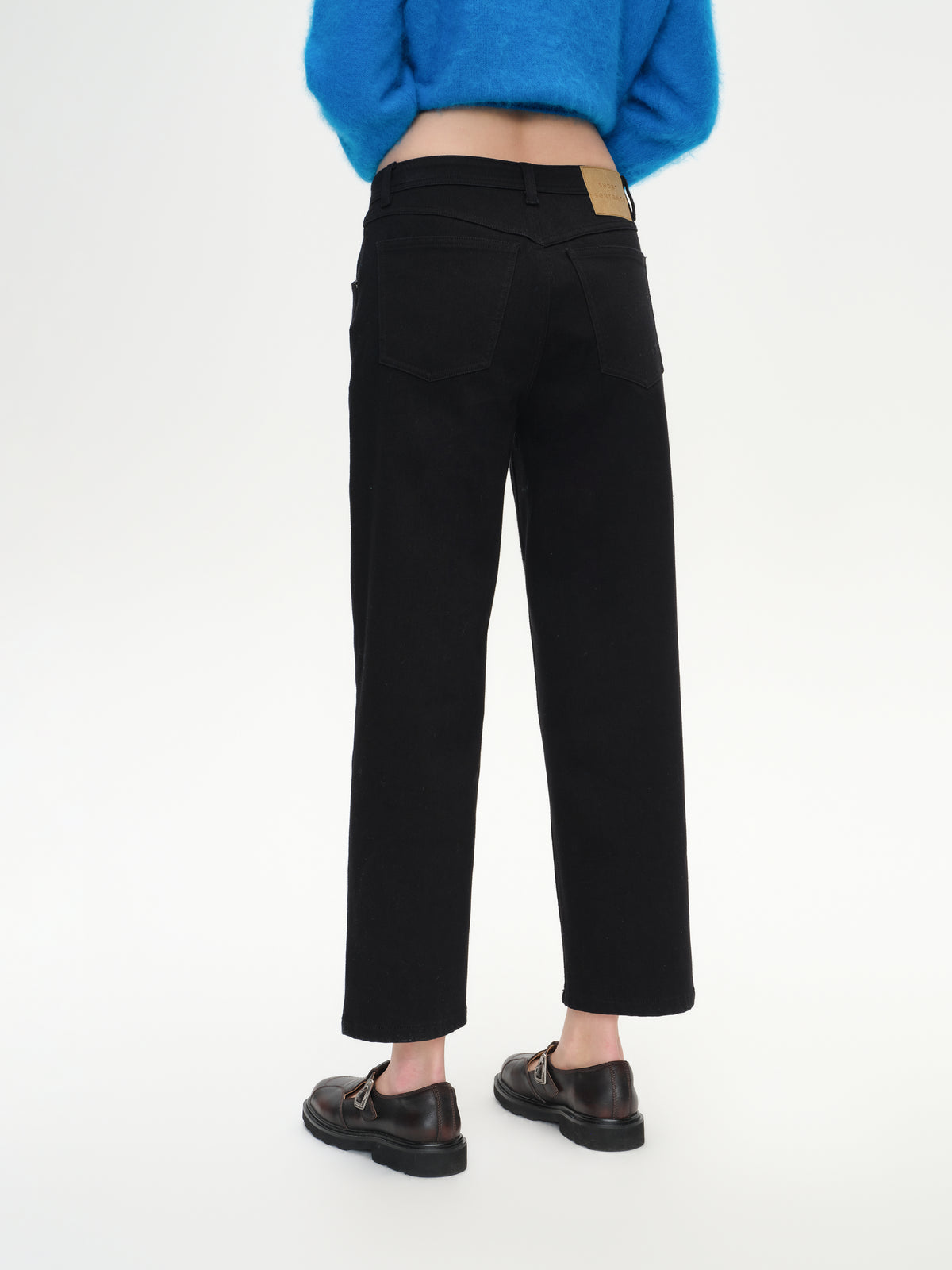 Fleece-Lined Fitted Cropped Jeans