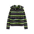 Color-Block Striped Lapel Cardigan