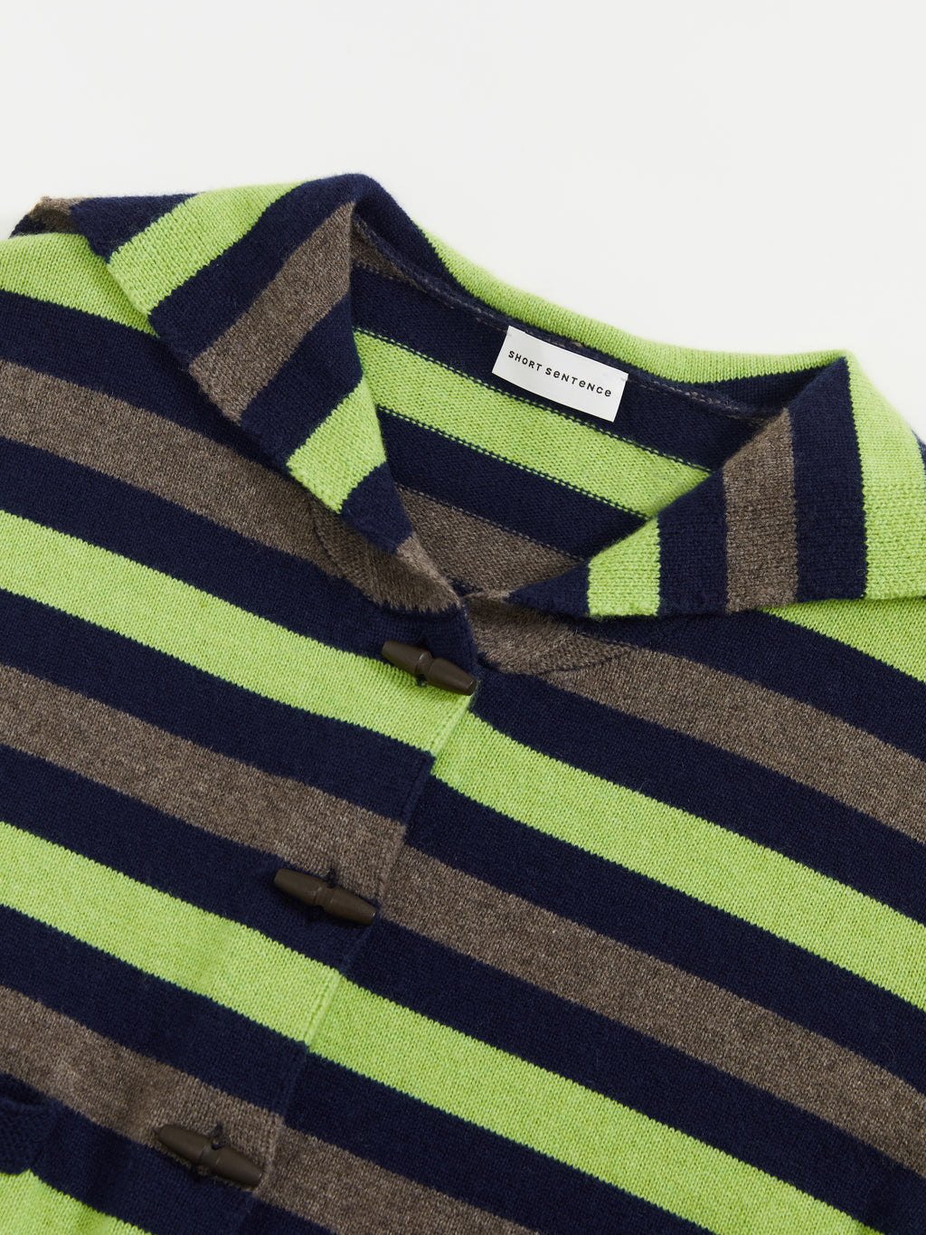 Color-Block Striped Lapel Cardigan