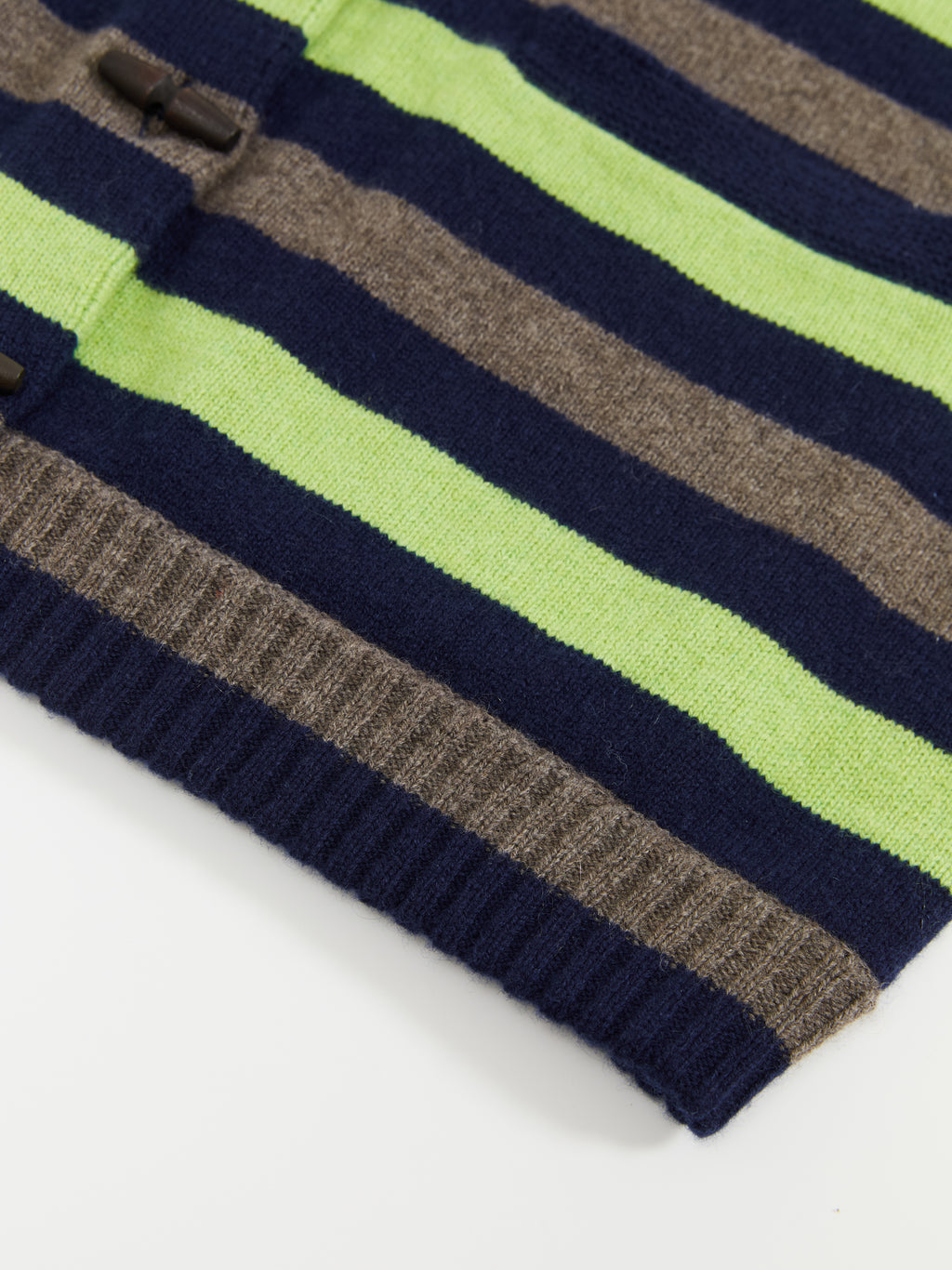 Color-Block Striped Lapel Cardigan
